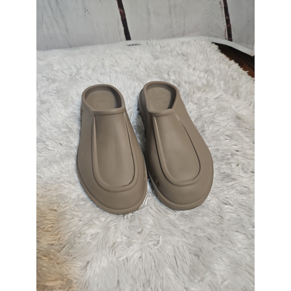 P448 Bio-based Clog Mules Taupe Brown Rubber Slip On Made in Italy Womens 38-39